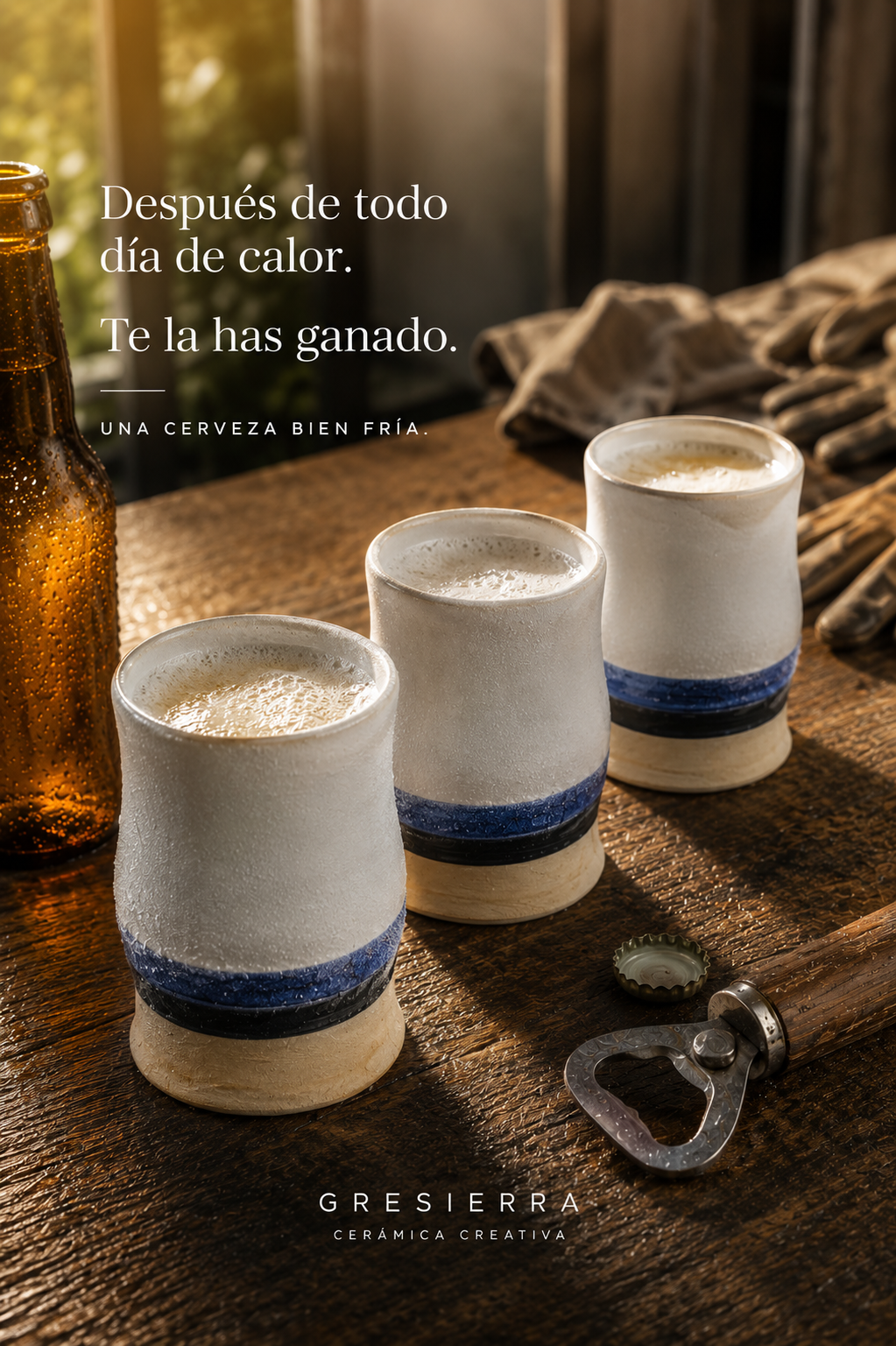 Juego de vasos de cerveza artesanal de gres | Aptos para congelador - Imagen 4